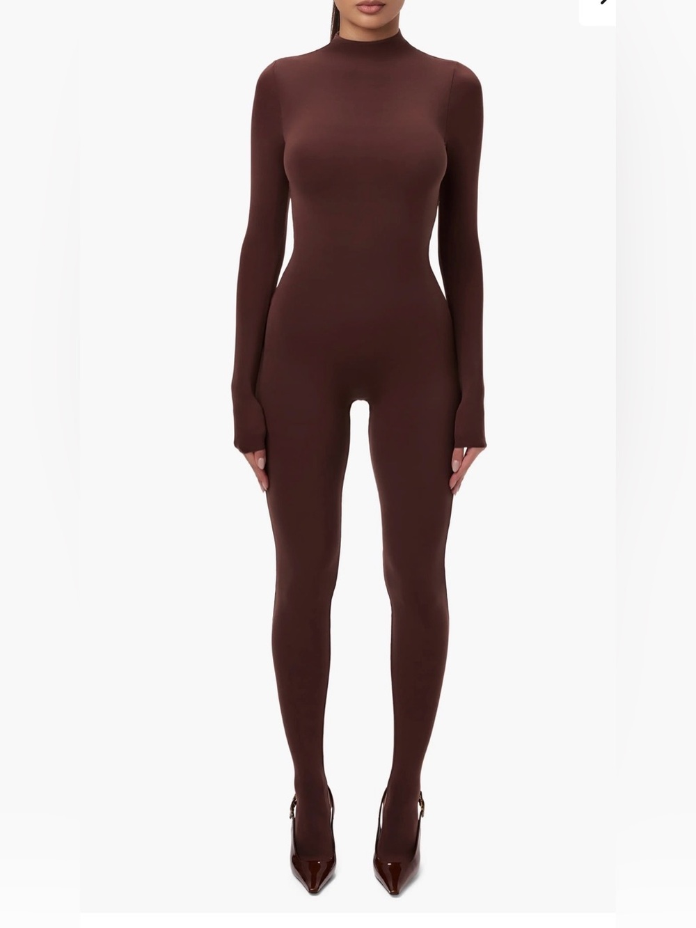 Naked Wardrobe Women’s Brown Long-Sleeve Jumpsuit